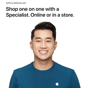 Apple Specialist ready to provide one-on-one shopping assistance online or in store
