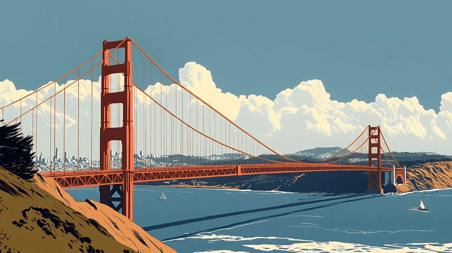 San Francisco Golden Gate Bridge Illustration